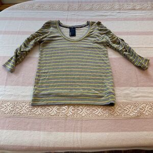 Dolan T-Shirt Anthropology Stripe W/Ruched Sleeves